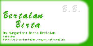 bertalan birta business card